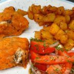 Cosce di pollo al forno con verdure