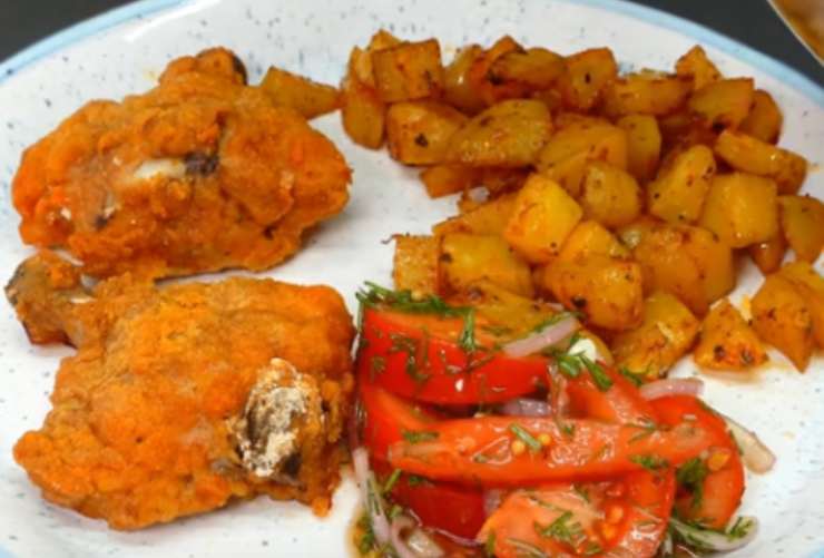 Cosce di pollo al forno con verdure