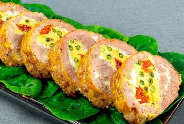 Appetitoso rotolo di carne ripieno