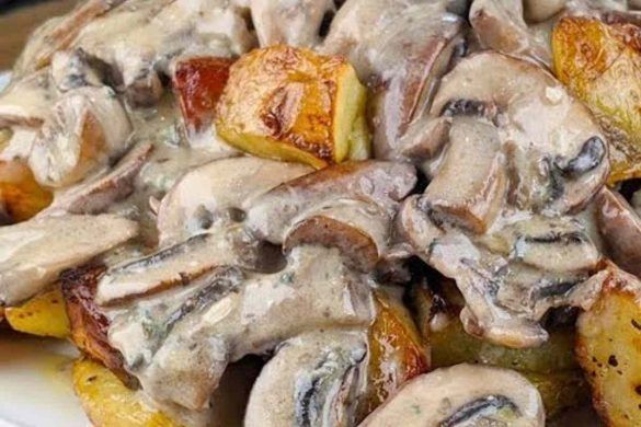 Secondo di funghi e patate al forno