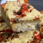 Pasticcio di patate con funghi e peperoni