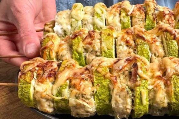 Spiedini di zucchine e petto di pollo