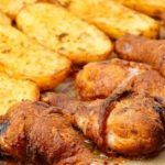 Patate e fusi di pollo al forno