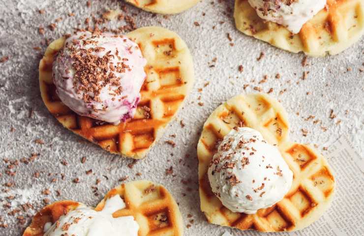 Waffle con gelato