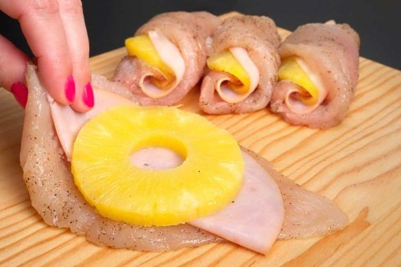 Petto di pollo e ananas