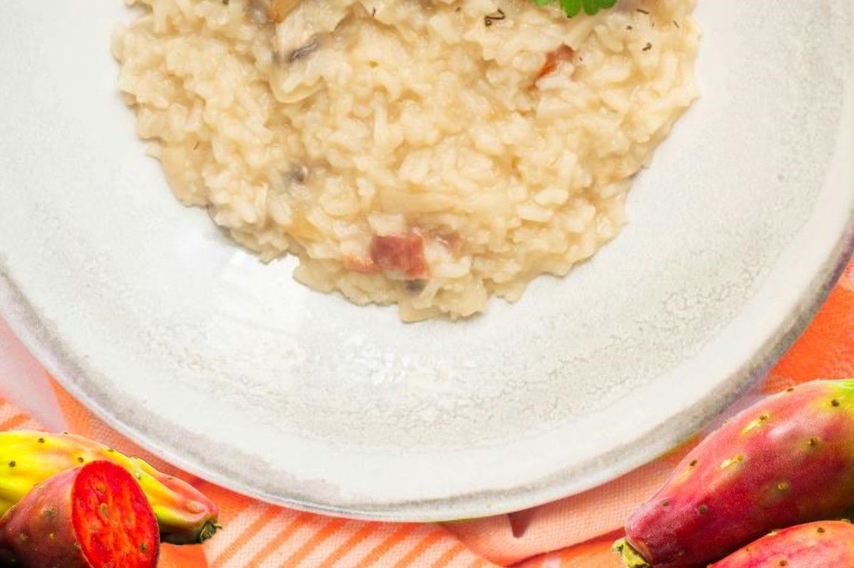 Risotto con funghi e fichi d'india