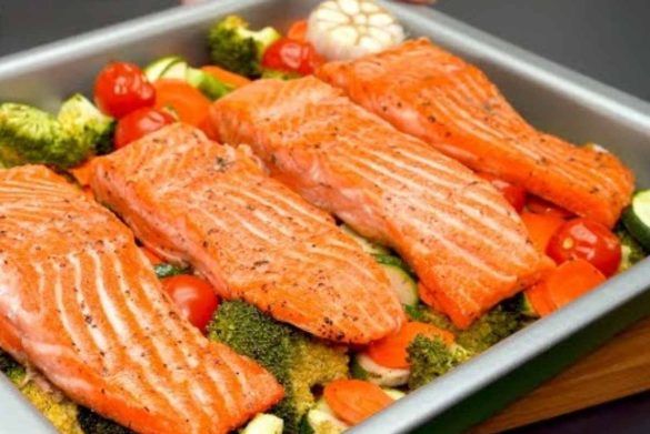 Salmone e verdure