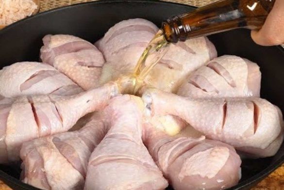 Cosce di pollo e birra